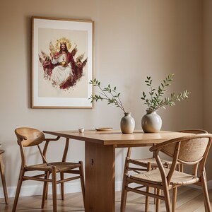 Jesus Christ the King Framed Poster | Modern Watercolor Catholic Wall Art image 12