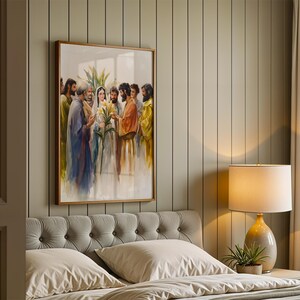 The Betrothal of Mary and Joseph Printable Art | Modern Watercolor Catholic Decor image 3