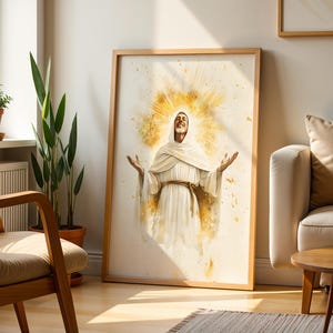 Saint Bernard of Clairvaux Printable Art | Modern Watercolor Catholic Wall Decor image 2