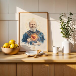 Saint Francis de Sales Printable Art | Modern Watercolor Catholic Wall Decor image 3