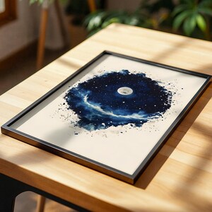 The Creation of the Stars and Moon Printable Art | Modern Watercolor Christian Wall Decor image 5