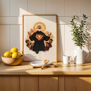 Utskrivbar konst av Sankt Filippus Neri | Akvarell katolsk väggdekoration bild 8