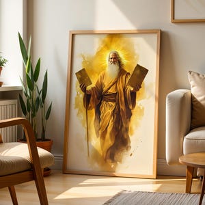Moses-Kunstdrucke | Moderne katholische Wanddekoration im Aquarellstil Bild 2