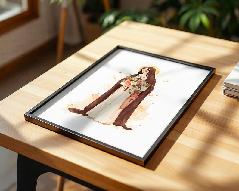 Saint Therese of Lisieux Framed Poster | Minimalist Catholic Wall Art image 14