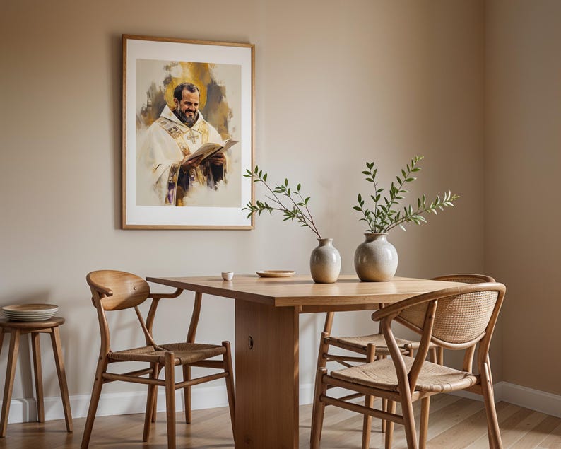 Arte imprimible de San Juan Crisóstomo / Decoración católica de pared en acuarela imagen 9