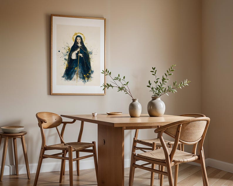 Saint Bridget of Sweden Printable Art | Watercolor Catholic Wall Decor image 9