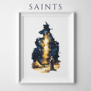 The Call of Abraham Framed Poster | Modern Catholic Wall Art | Wooden Frame image 1