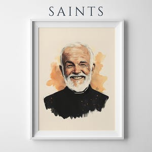 Utskrivbar konst av Sankt Johannes Vianney | Modern akvarell katolsk väggdekoration bild 1