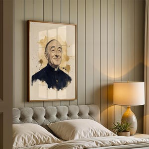 Arte imprimível de São João Batista de Rossi | Decoração de parede católica em aquarela imagem 5
