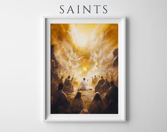 Visión de Isaías del Trono Celestial: Lámina imprimible / Decoración católica de pared en acuarela