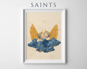 Cherub Printable Art | Modern Watercolor Catholic Wall Decor
