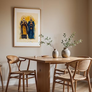 Saint Cyril and Methodius Printable Art | Modern Watercolor Catholic Wall Decor image 9
