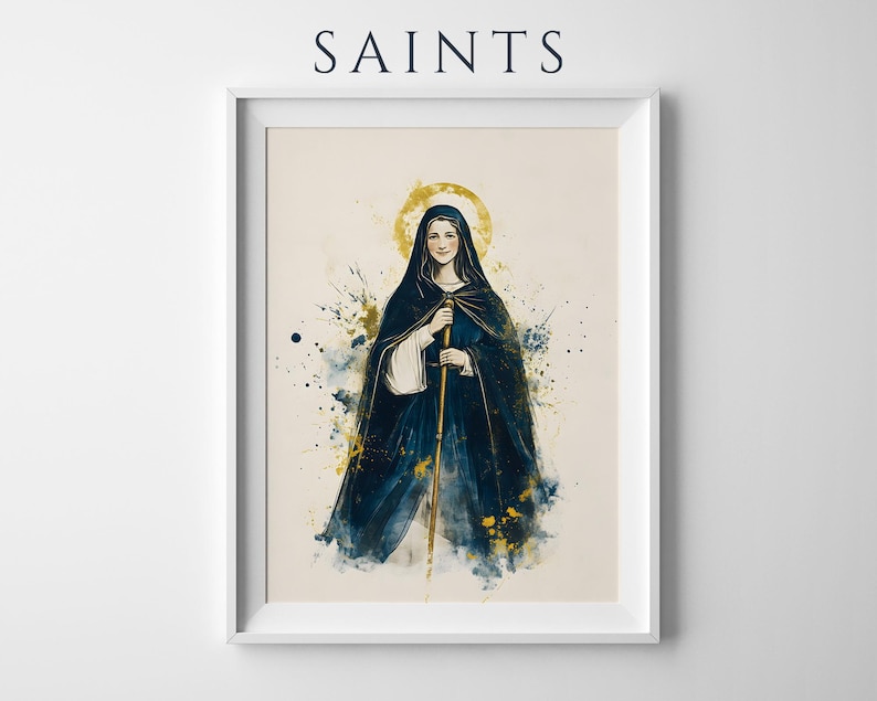 Saint Bridget of Sweden Framed Poster | Minimalist Catholic Wall Art image 1