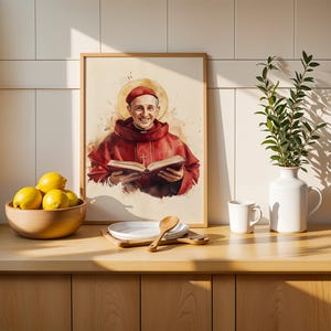 Saint Bonaventure Printable Art | Modern Watercolor Catholic Wall Decor image 7