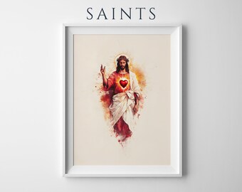 The Sacred Heart of Jesus Framed Poster | Modern Catholic Wall Art