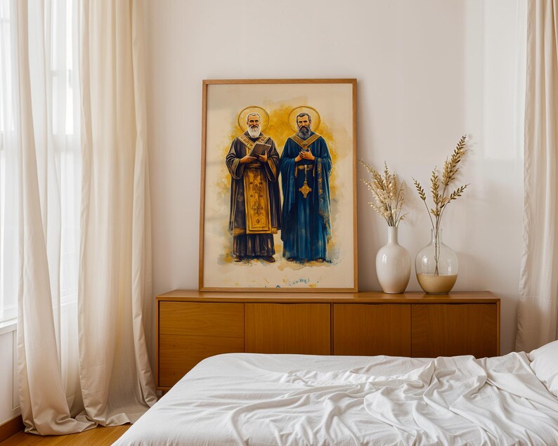 Saint Cyril and Methodius Framed Poster | Modern Catholic Wall Art image 13