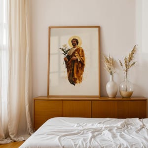 Saint Joseph gerahmtes Poster | Minimalistische katholische Wandkunst | Modernes religiöses Dekor Bild 10