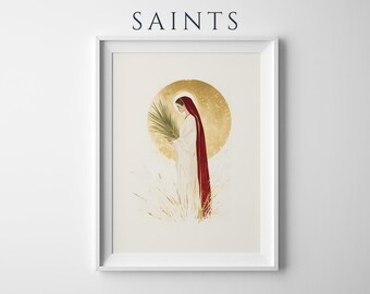 Póster enmarcado de Santa Lucía de Siracusa / Arte mural católico minimalista