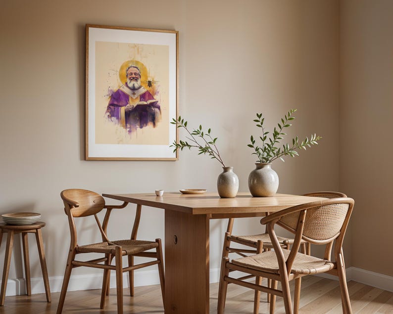 Saint Ambrose of Milan Framed Poster | Minimalist Catholic Wall Art afbeelding 14