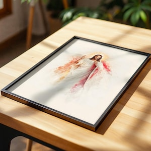 The Divine Mercy Framed Poster | Minimalist Catholic Wall Art image 4