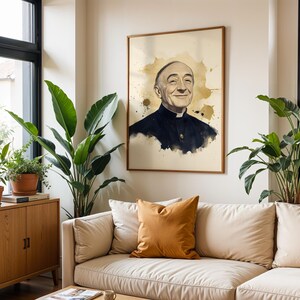 Arte imprimível de São João Batista de Rossi | Decoração de parede católica em aquarela imagem 6