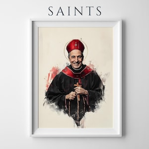 Saint Charles Borromeo Framed Poster | Modern Catholic Wall Art image 1