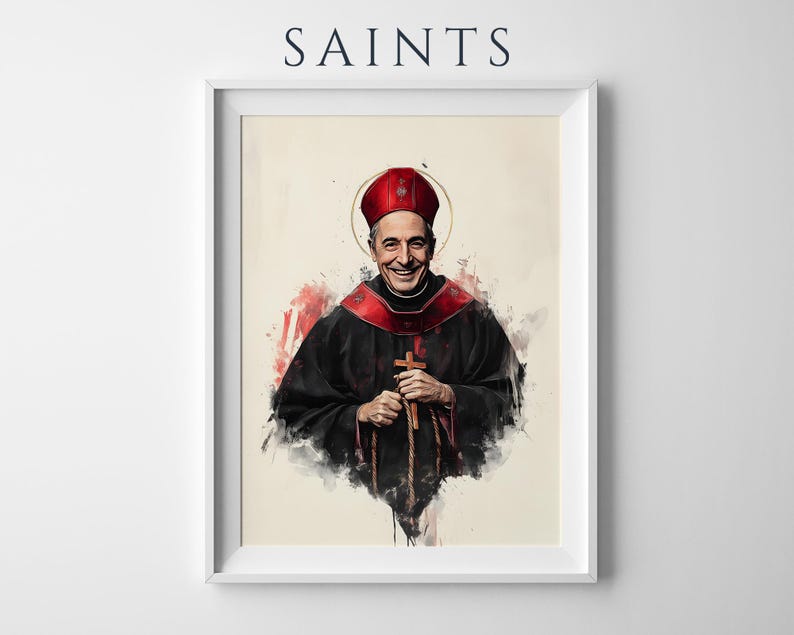Saint Charles Borromeo Framed Poster | Modern Catholic Wall Art image 1