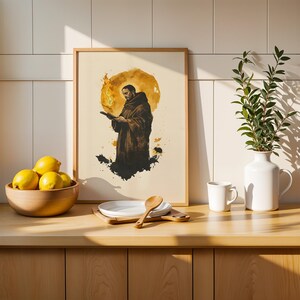 Stampa artistica di San Giovanni della Croce / Decorazione murale cattolica moderna ad acquerello immagine 7