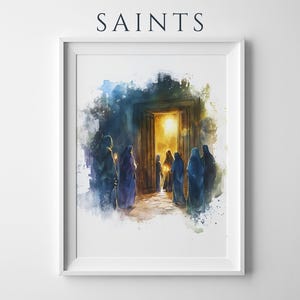 Das Gleichnis von den zehn Jungfrauen – Gerahmtes Poster | Moderne christliche Wandkunst in Aquarell Bild 1