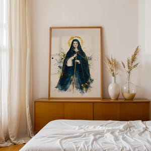 Saint Bridget of Sweden Printable Art | Watercolor Catholic Wall Decor image 8