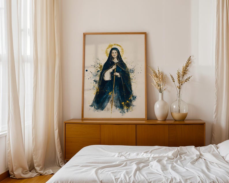 Saint Bridget of Sweden Printable Art | Watercolor Catholic Wall Decor image 8