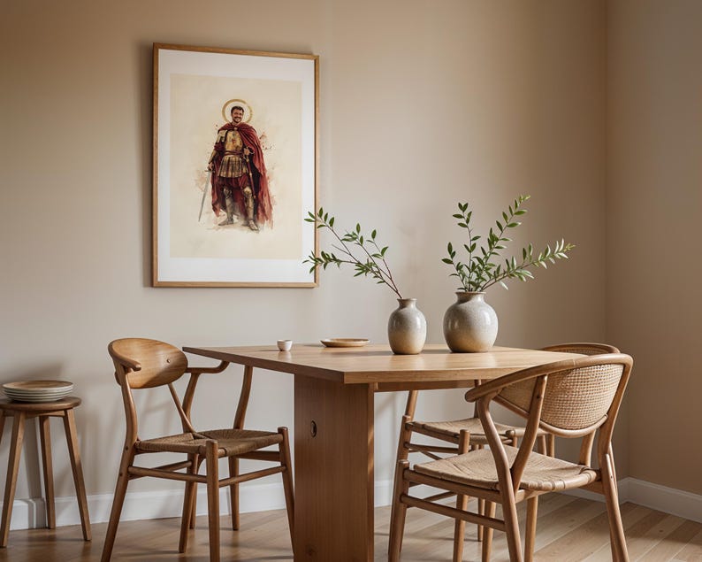 Arte imprimible de San Martín de Tours / Decoración católica de pared en acuarela imagen 7