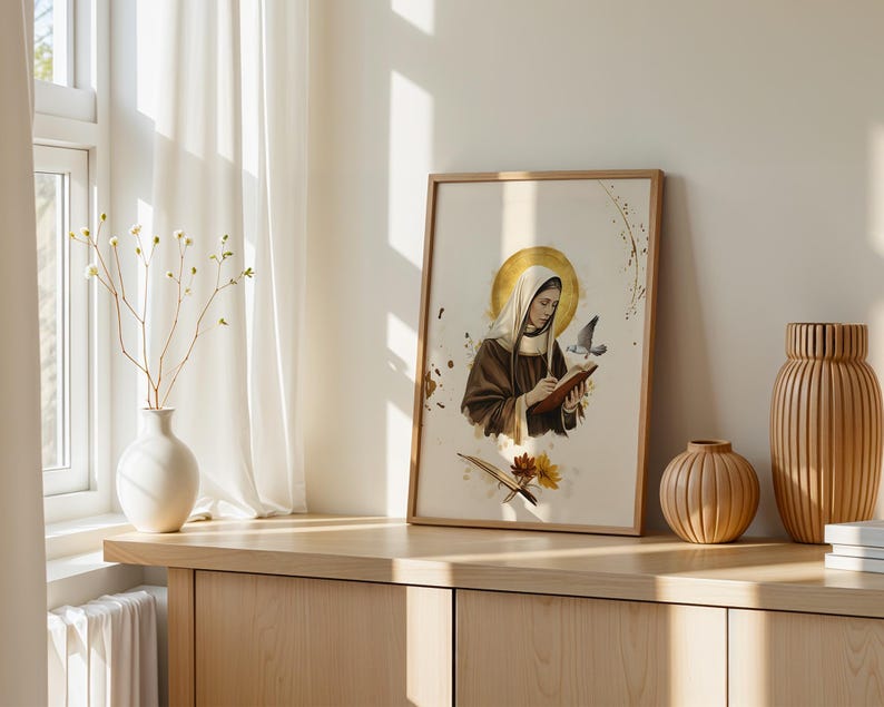Saint Teresa of Avila Printable Art | Modern Watercolor Catholic Wall Decor image 7