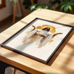 Art imprimable de Jésus-Christ, le grand prêtre | Décoration murale catholique moderne à l'aquarelle image 7