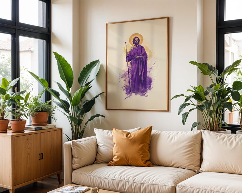 Saint Jude Thaddaeus Framed Poster | Modern Catholic Wall Art | Religious Decor image 4