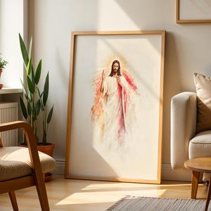 The Divine Mercy Framed Poster | Minimalist Catholic Wall Art image 14