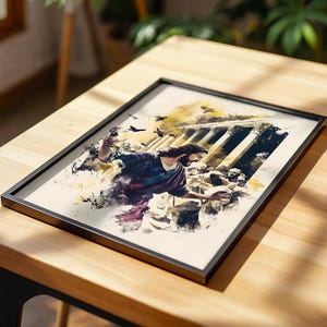 Utskrivbar konst om templets rening | Modern katolsk akvarell väggdekoration bild 6