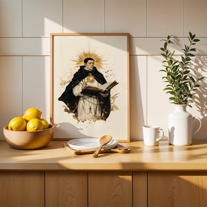 Saint Thomas Aquinas Printable Art | Modern Watercolor Catholic Wall Decor image 7