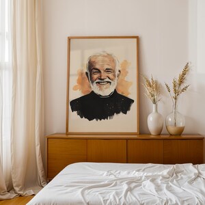 Utskrivbar konst av Sankt Johannes Vianney | Modern akvarell katolsk väggdekoration bild 8