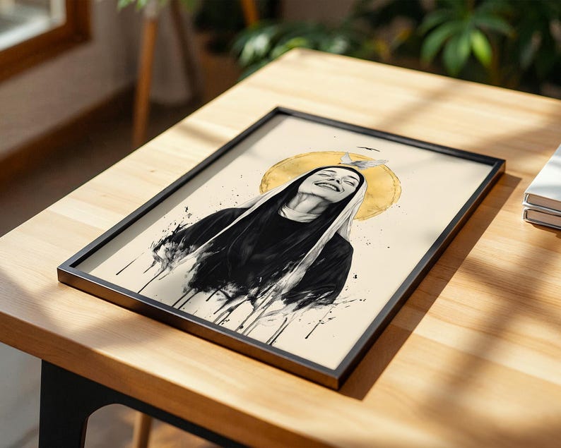 Saint Scholastica Framed Poster | Modern Watercolor Catholic Wall Art image 10