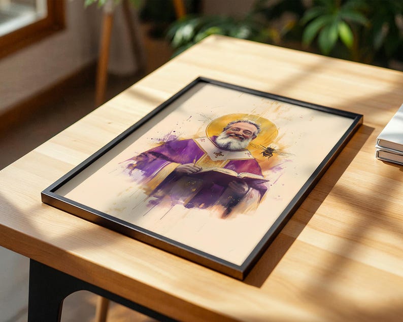 Saint Ambrose of Milan Framed Poster | Minimalist Catholic Wall Art afbeelding 10