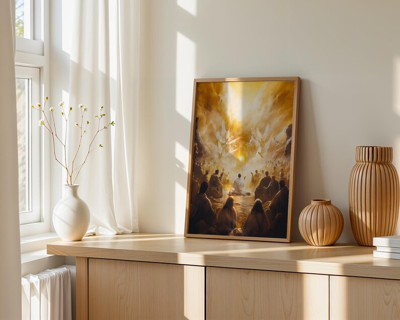 Isaiah's Vision of the Heavenly Throne Printable Art | Watercolor Catholic Wall Decor image 2