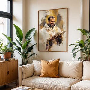 Saint John Chrysostom Framed Poster | Minimalist Catholic Wall Art image 11