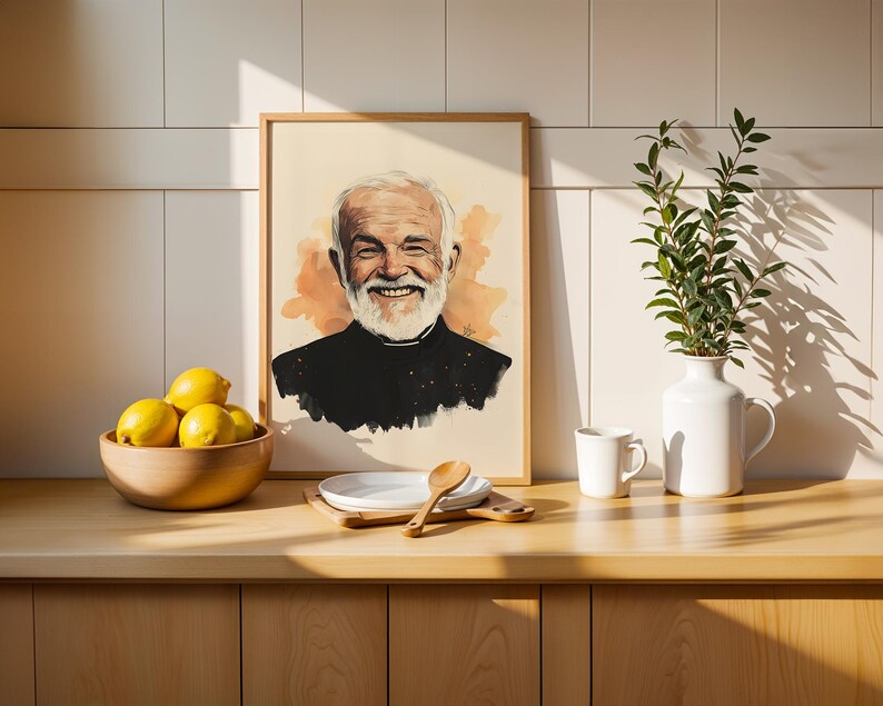 Utskrivbar konst av Sankt Johannes Vianney | Modern akvarell katolsk väggdekoration bild 9