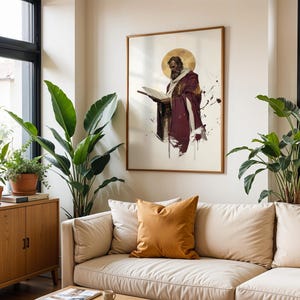 Afdrukbare kunst Saint Paul de Apostel | Modern aquarel katholiek muurdecor afbeelding 6