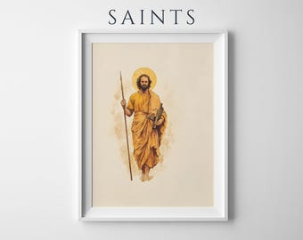 Saint Thomas the Apostle Printable Art | Watercolor Catholic Wall Decor