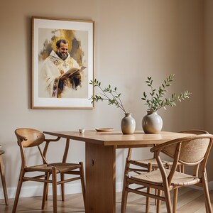 Saint John Chrysostom Framed Poster | Minimalist Catholic Wall Art image 14
