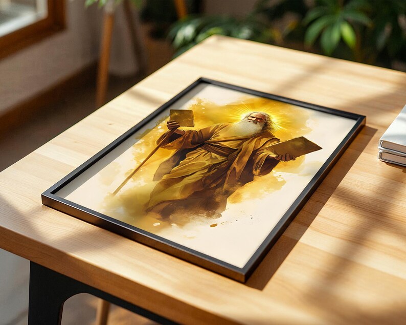 Moses-Kunstdrucke | Moderne katholische Wanddekoration im Aquarellstil Bild 5