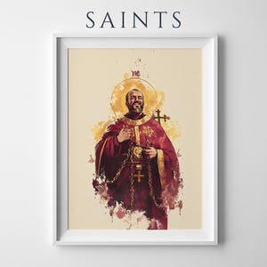 Saint Ignatius of Antioch Framed Poster | Minimalist Catholic Wall Art image 1