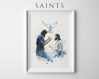 The Baptism of Jesus Framed Poster | Modern Christian Wall Art